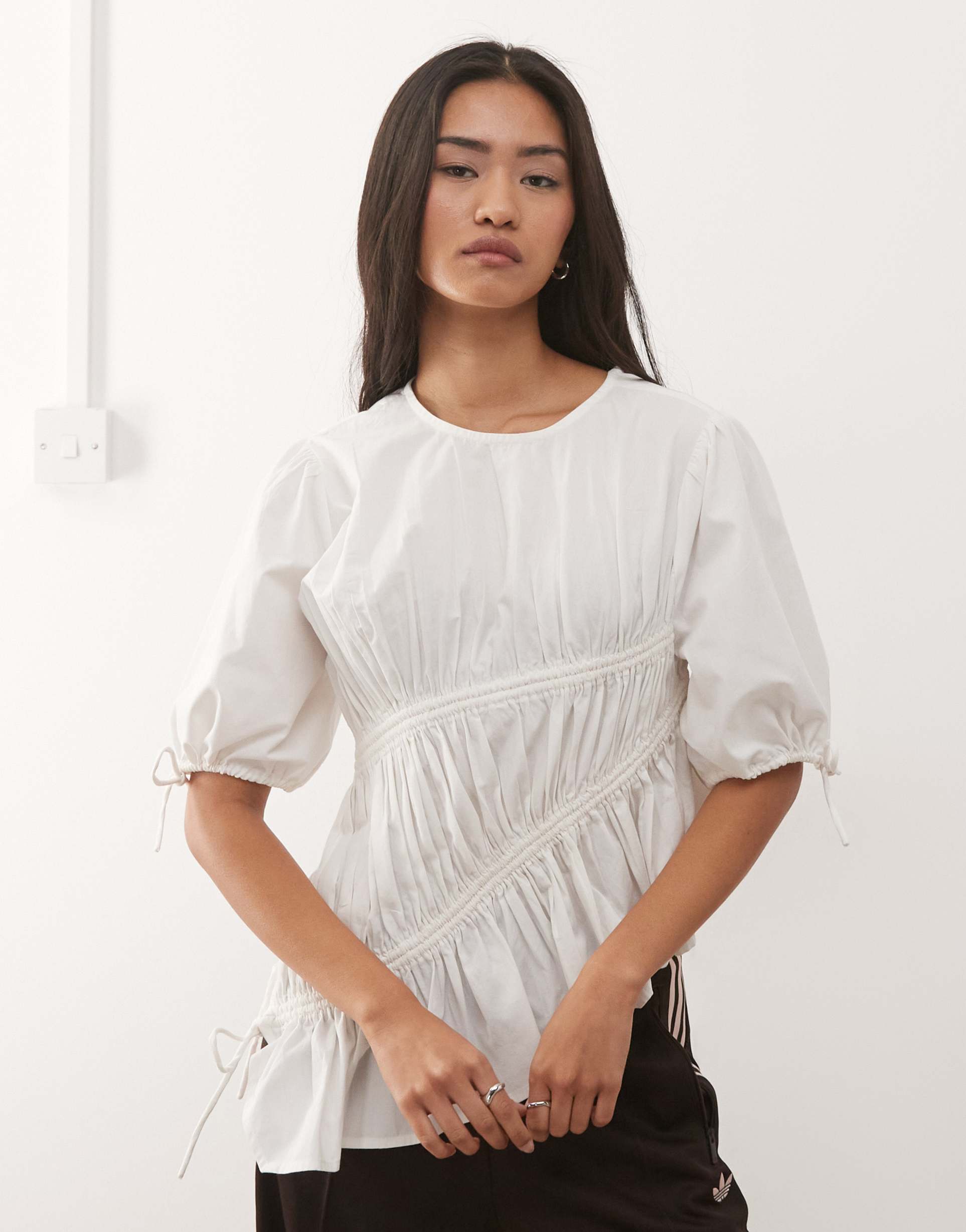 collusion channel detail blouse in white