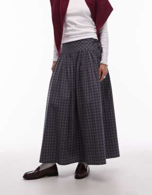 Collusion Channel Detail Midi Skirt In Gray