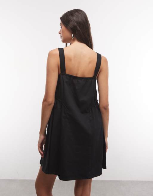 COLLUSION channel detail mini dress in black, 4 of 4