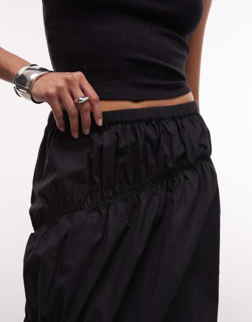 COLLUSION channel maxi skirt in black, 5 of 5