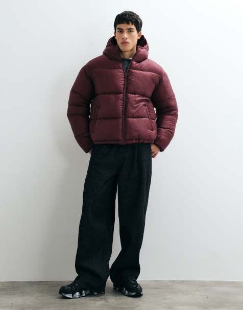 COLLUSION chaqueta acolchada 'bubble fit' extragrande en burdeos - view 1