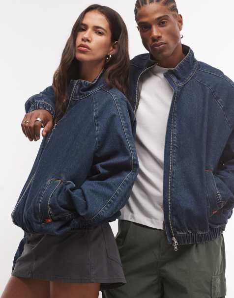 COLLUSION chaqueta vaquera deportiva oversize unisex con lavado grunge - view 1