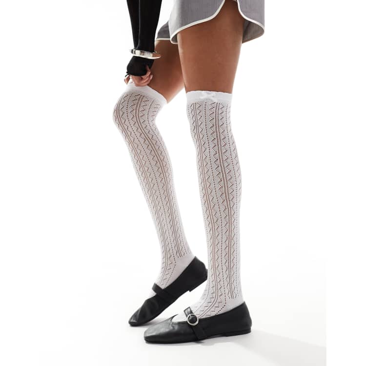 Chaussettes Hautes Cuisse Côtelées Style écolière - Legswow - Taille Unique - Grises - Neuf Avec étiquettes