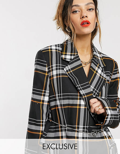 COLLUSION check blazer with chain detail | ASOS