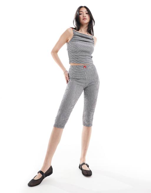 COLLUSION check capri leggings in mono (part of a set)