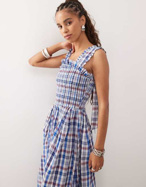 COLLUSION check maxi dress in multi