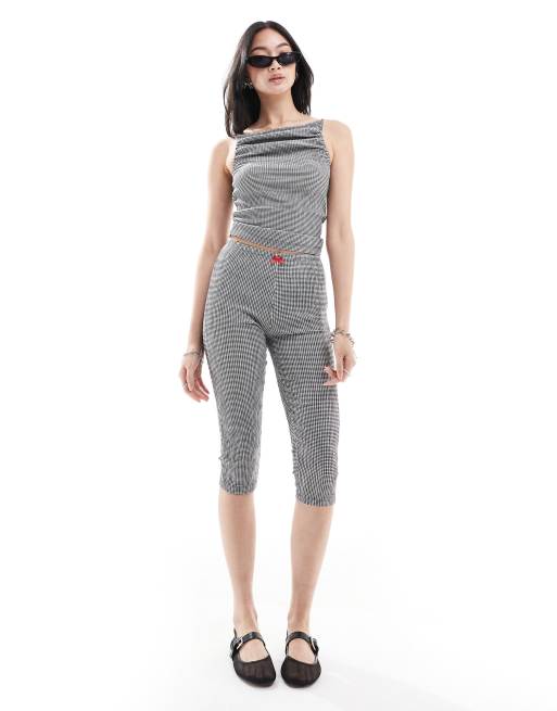 COLLUSION check pedal pusher co-ord in mono - BLACK