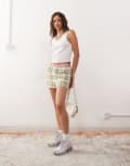 [Collusion] COLLUSION check print boxer shorts-Multi XS MULTI
