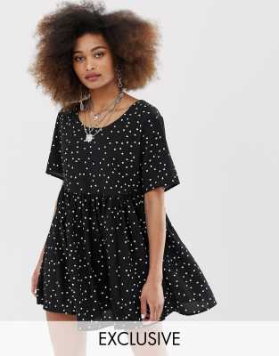 polka dot smock dress