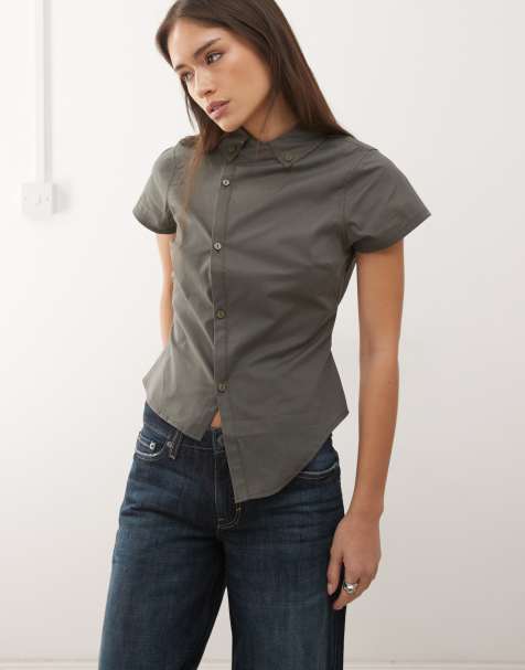 COLLUSION - Chemise ajustée asymétrique - Noir - view 1