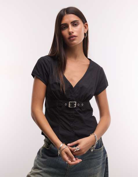 Collusion - Chemise ajustée avec boucle - Noir - view 1