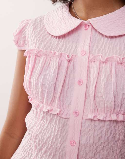 COLLUSION - Chemise ajustée texturée - Rose pastel, 2 de 4