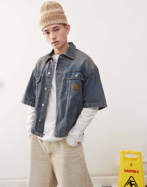 COLLUSION - Chemise en jean style skateur - Délavage moyen  - view 1