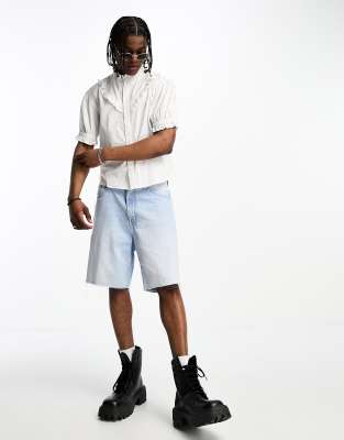 COLLUSION short sleeve frill shirt in white - ASOS Price Checker