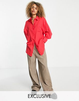 Femme COLLUSION - Chemise oversize - Rouge