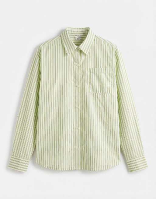 COLLUSION - Chemise rayée oversize coupe carrée - Vert, 5 de 8