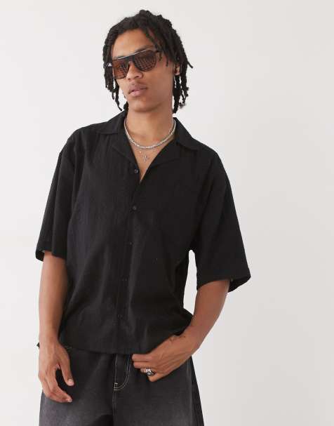 COLLUSION - Chemise texturée - Noir - view 1