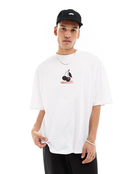 COLLUSION cherry print graphic t-shirt in white - view 1