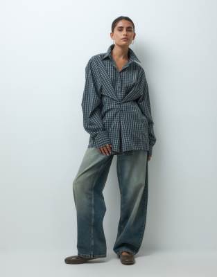 Collusion Cinched Shirt In Multi