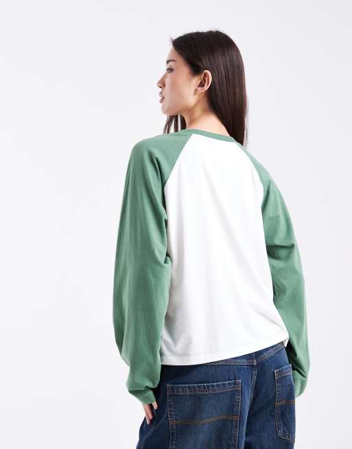 COLLUSION circular design collection boxy raglan long sleeve t-shirt, 2 of 4