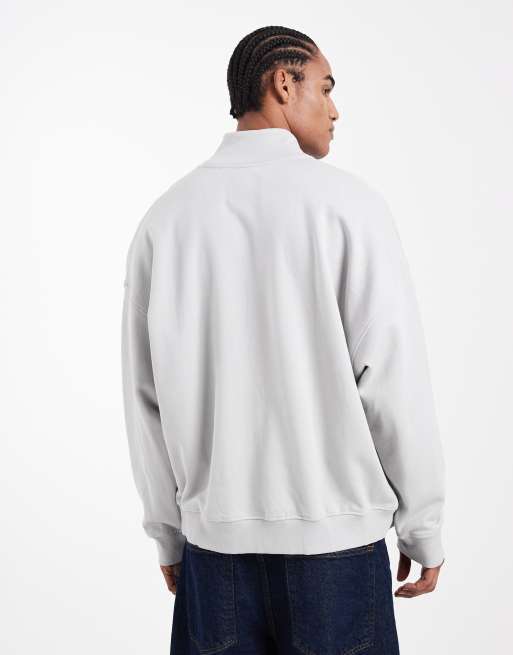 COLLUSION - Circular Design Collection - Felpa squadrata unisex in tessuto pesante con zip e collo a imbuto, 4 di 4