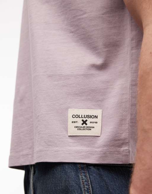 COLLUSION Circular Design Collection heavy weight tee in lilac wash, 3 of 5