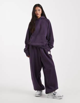 Collusion Circular Design Collection Heavyweight Boxy Hoodie In Blue