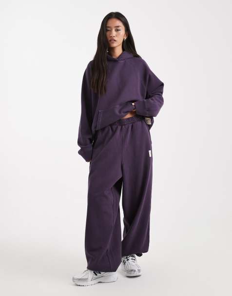 COLLUSION Circular Design Collection heavyweight oversized joggers in washed aubergine - NAVY - view 1
