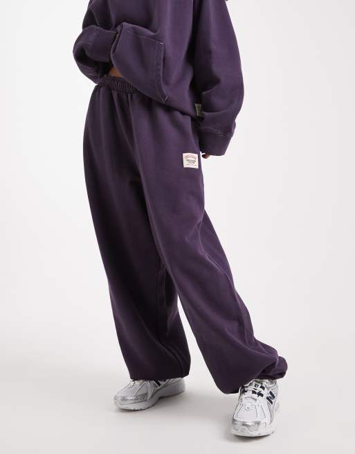 COLLUSION Circular Design Collection heavyweight oversized joggers in washed aubergine - NAVY, 2 of 5