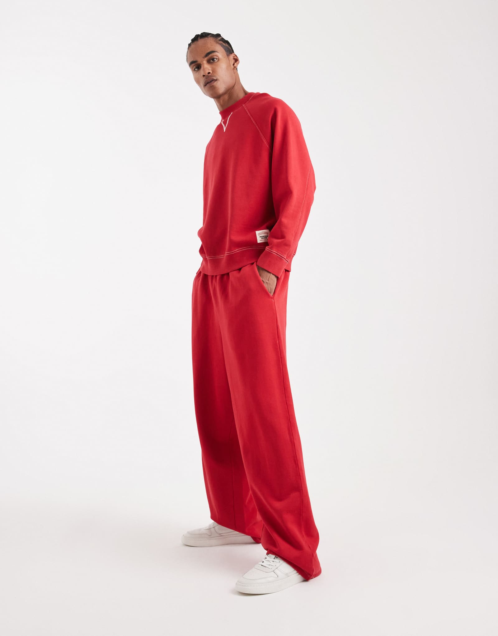 Спортивные брюки с прямыми штанинами из коллекции COLLUSION Circular Design Collection в стиранном красном цвете