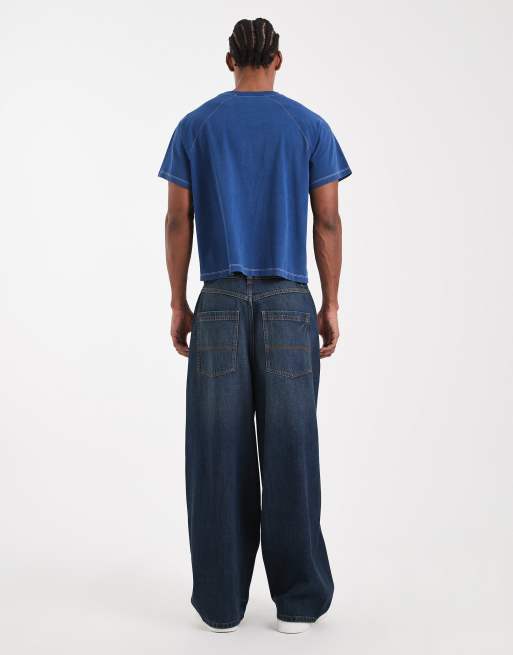 COLLUSION - Circular Design Collection - Jeans met XL ballonpijpen en donkere rinse wassing, 3 van 5