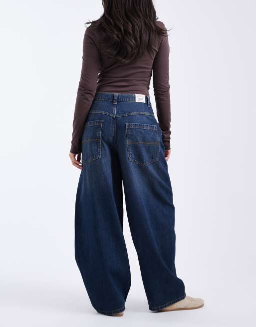 COLLUSION - Circular Design Collection - Jeans met XL ballonpijpen en donkere rinse wassing, 3 van 5