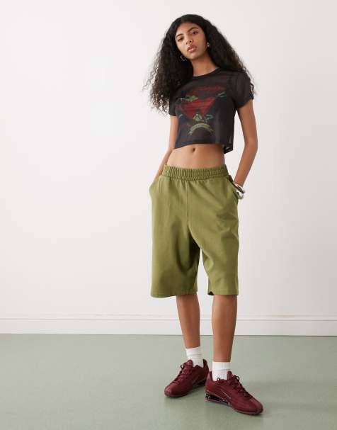 COLLUSION Circular Design Collection longline jogger short in khaki - view 1