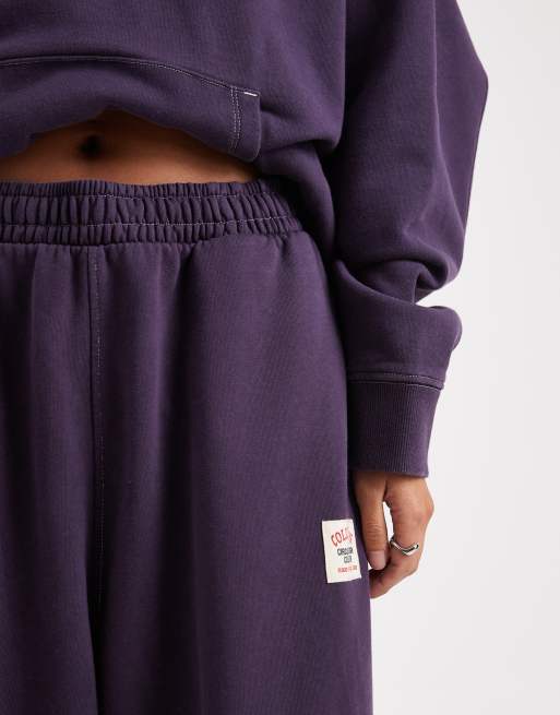 COLLUSION - Circular Design Collection - Pantalon de jogging épais oversize - Aubergine délavé, 3 de 5