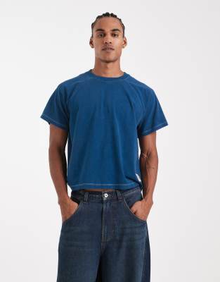 Collusion Circular Design Collection Premium Raglan T-shirt In Blue