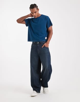 Collusion Circular Design Collection Premium Raglan T-shirt In Blue