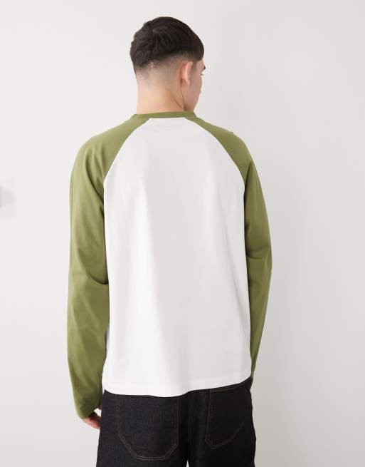 COLLUSION - Circular Design Collection - T-shirt van zware stof met raglanmouwen in groen, 3 van 5