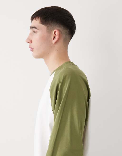 COLLUSION - Circular Design Collection - T-shirt van zware stof met raglanmouwen in groen, 4 van 5