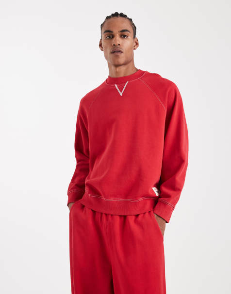 COLLUSION - Circular Design Collection - Vasket rød kraftig sweatshirt i firkantet pasform - view 1