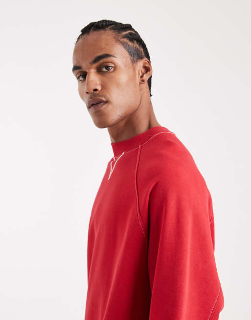 COLLUSION - Circular Design Collection - Vasket rød kraftig sweatshirt i firkantet pasform, 3 af 5