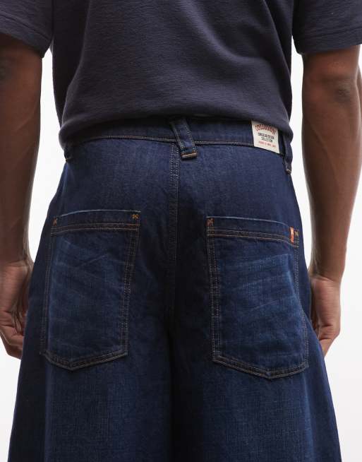 COLLUSION Circular Design Collection xl balloon jeans with pleats in rinse wash - NAVY, 4 of 5