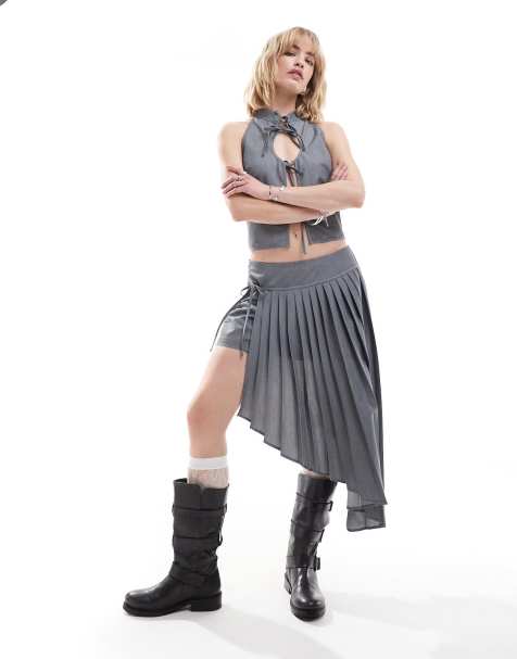 COLLUSION co-ord asymmetric pleated skirt - view 1