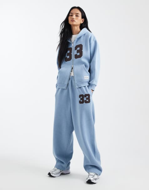 COLLUSION - Co-ord set met cijferprint in blauw - view 1