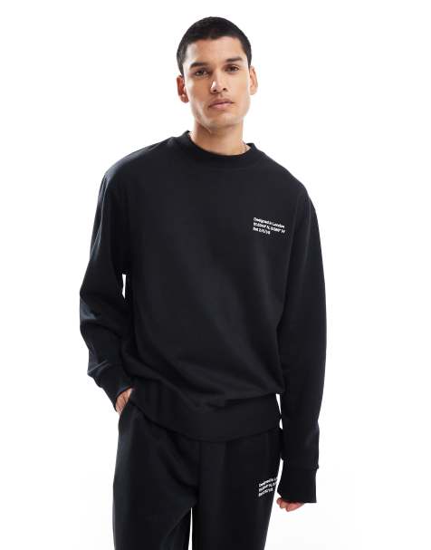 COLLUSION co-ordinates print sweatshirt in black - view 1