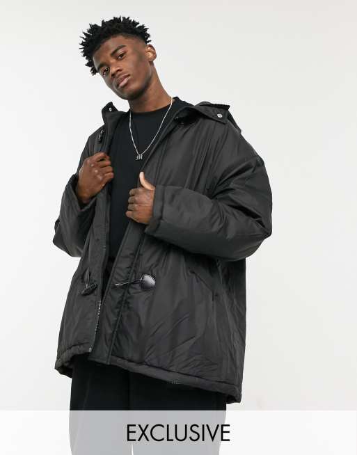 COLLUSION coach jacket with duffle details in black | ASOS