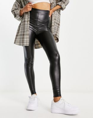 COLLUSION coated legging in black - ASOS Price Checker