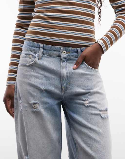 COLLUSION cocoon jeans in distressed wash, 4 of 5