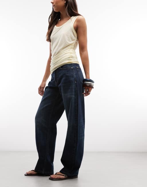 COLLUSION cocoon jeans in slubby crosshatch wash, 2 of 5