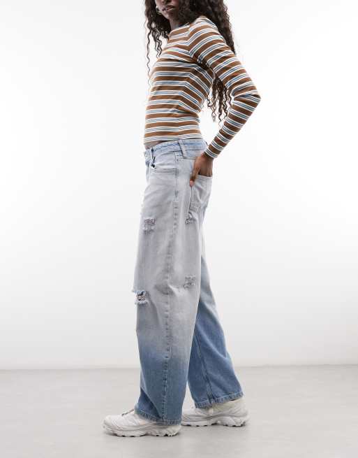 COLLUSION - Cocoon jeans met distressed wassing, 2 van 5