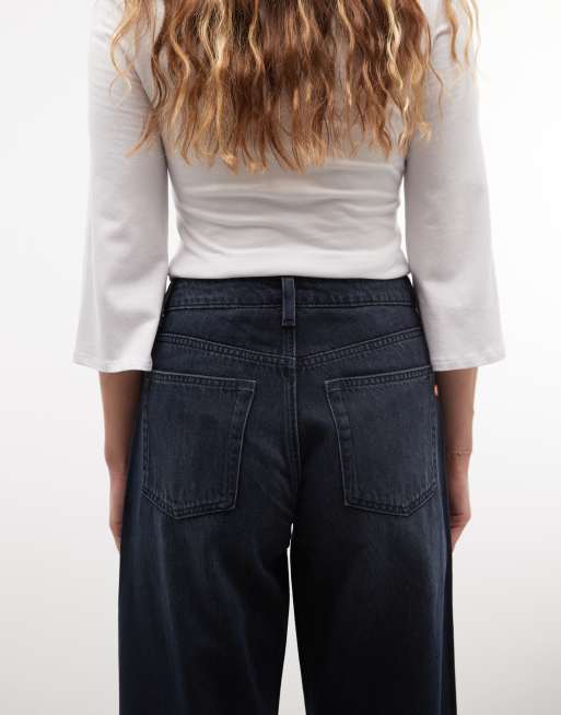 COLLUSION Cocoon-Leg-Jeans in dunkelblauer Waschung, 4 von 5